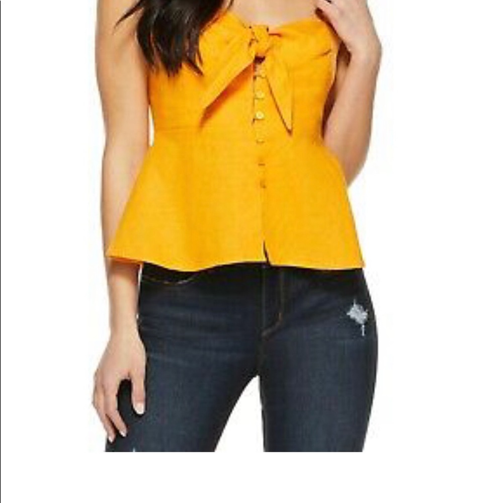 Sofia Jeans by Sofia Vergara Women's Knot Front Peplum Top